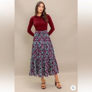 Flying Tomato Dress- Burgundy and Teal